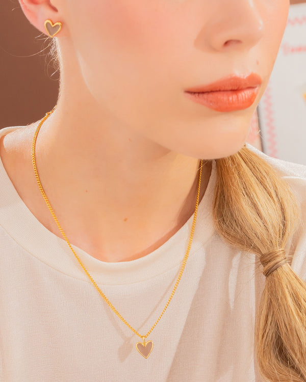 Set Collar + Aretes Corazón