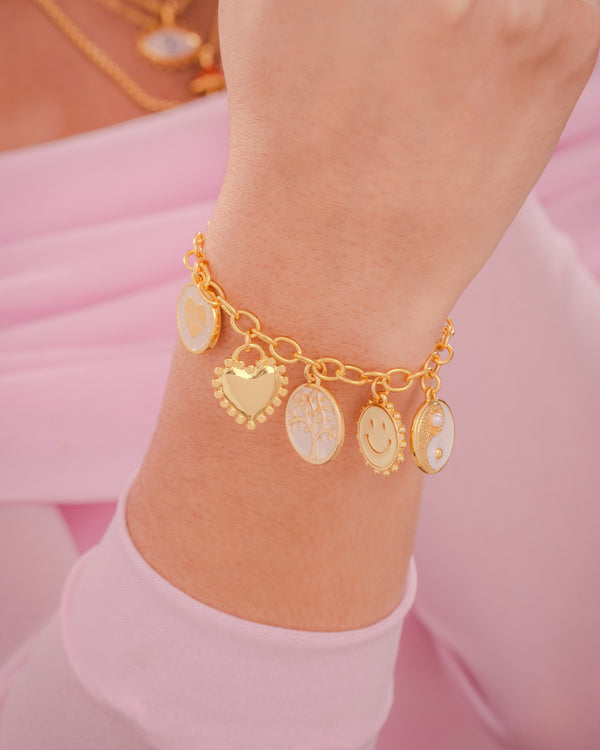 Pulsera Multicharms Deseos Del Corazón + Caja Especial