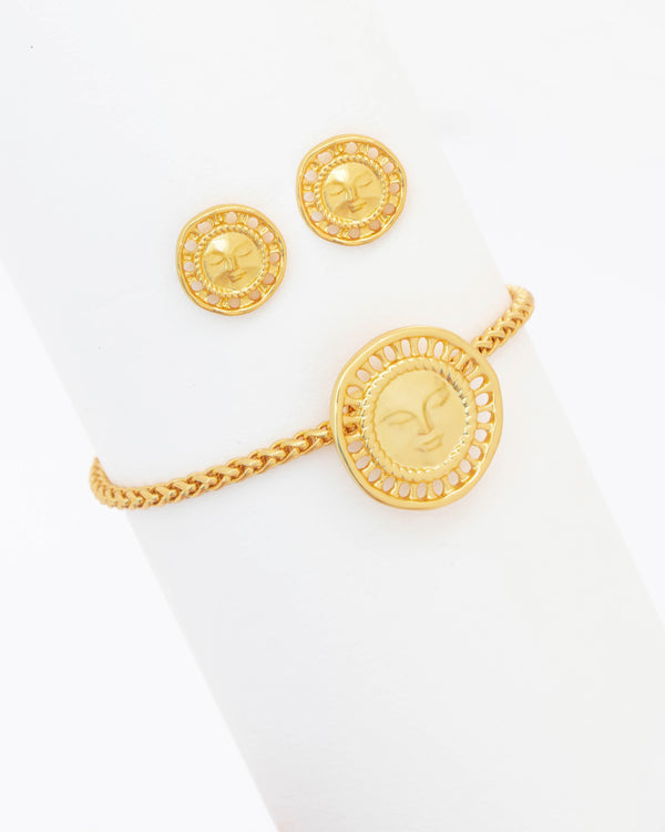 Set Pulsera + Aretes Cara Sol