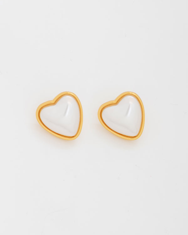 Aretes Maxi Corazón Perla