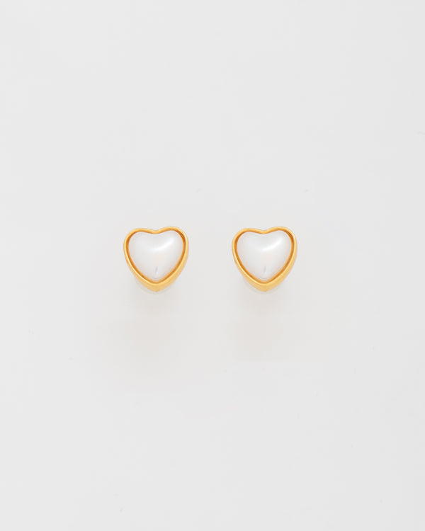 Aretes Mini Corazón Perla