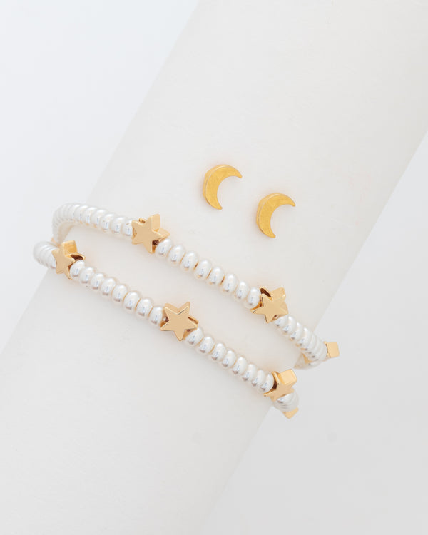 Pulsera 2 en 1 Estrellas + Aretes