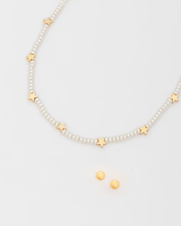 Choker Perla Estrella + Aretes