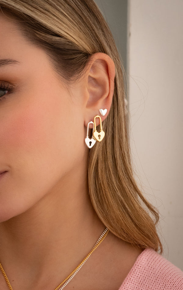 Aretes Candado Corazón