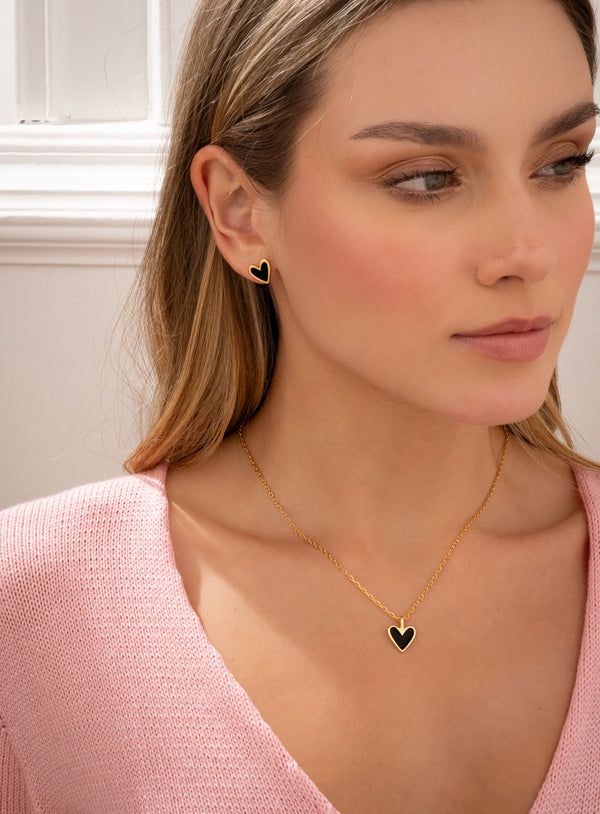 Set Collar + Aretes Corazón