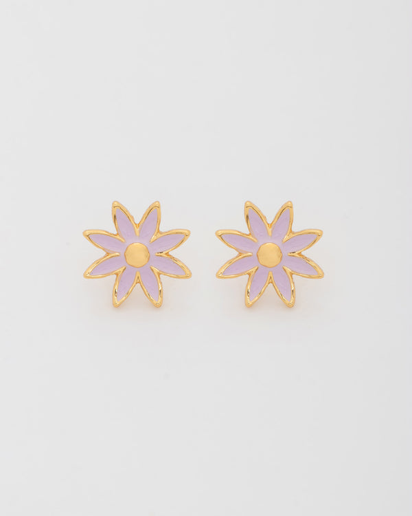 Aretes Flor Lila