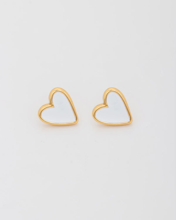 Aretes Corazón Blanco