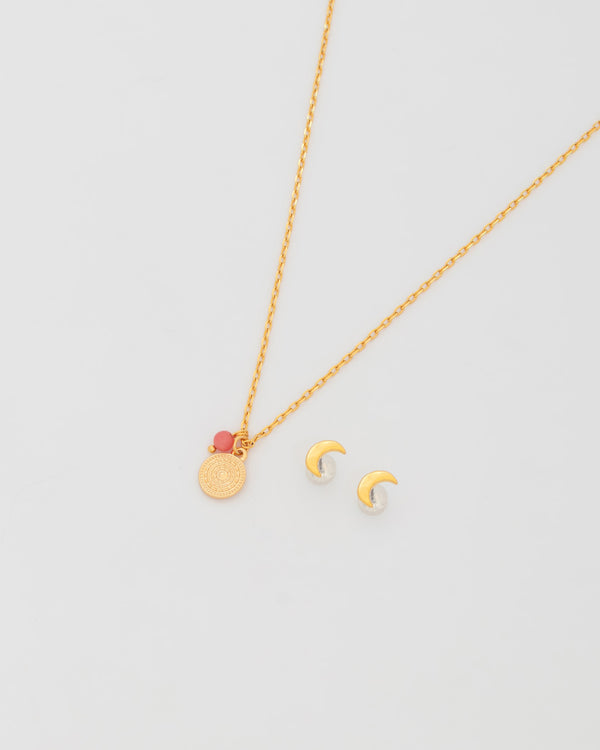 Collar Medalla Mini + Aretes