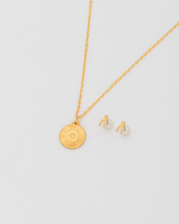Collar Estrella Destellos + Aretes