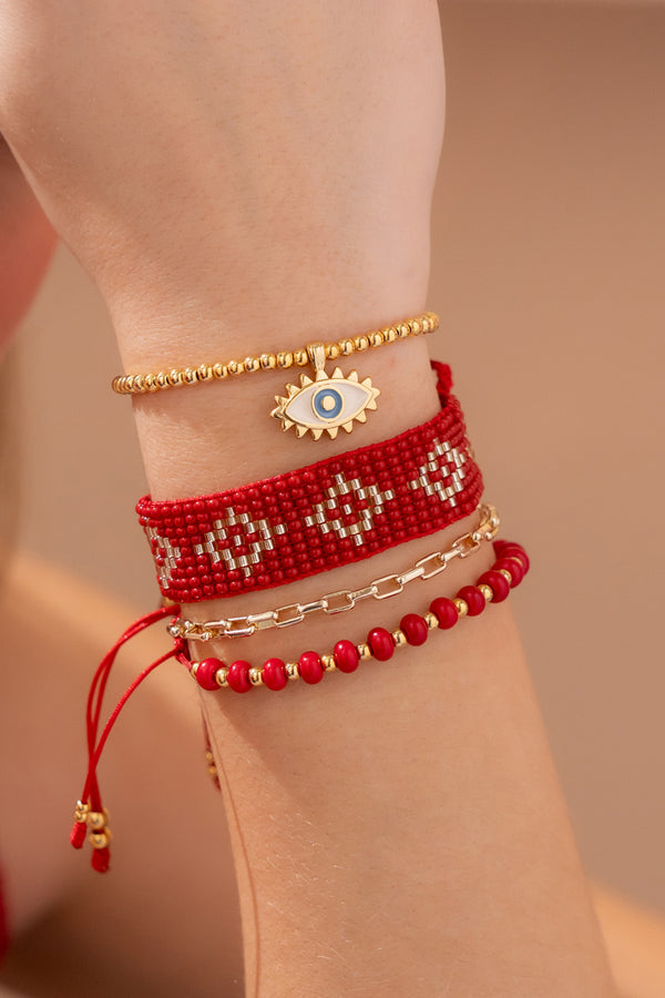 Set X4 Pulseras Tejida Ojo