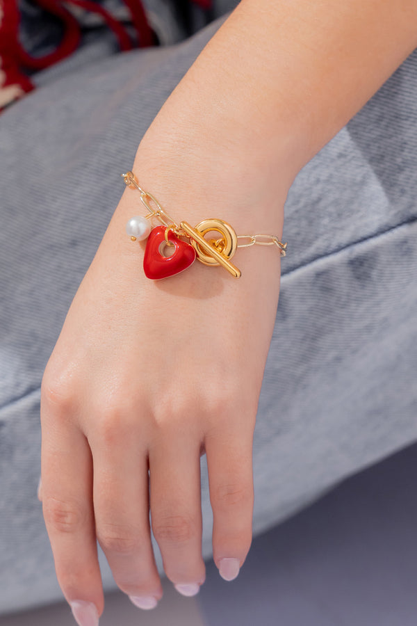Pulsera Corazón Perla