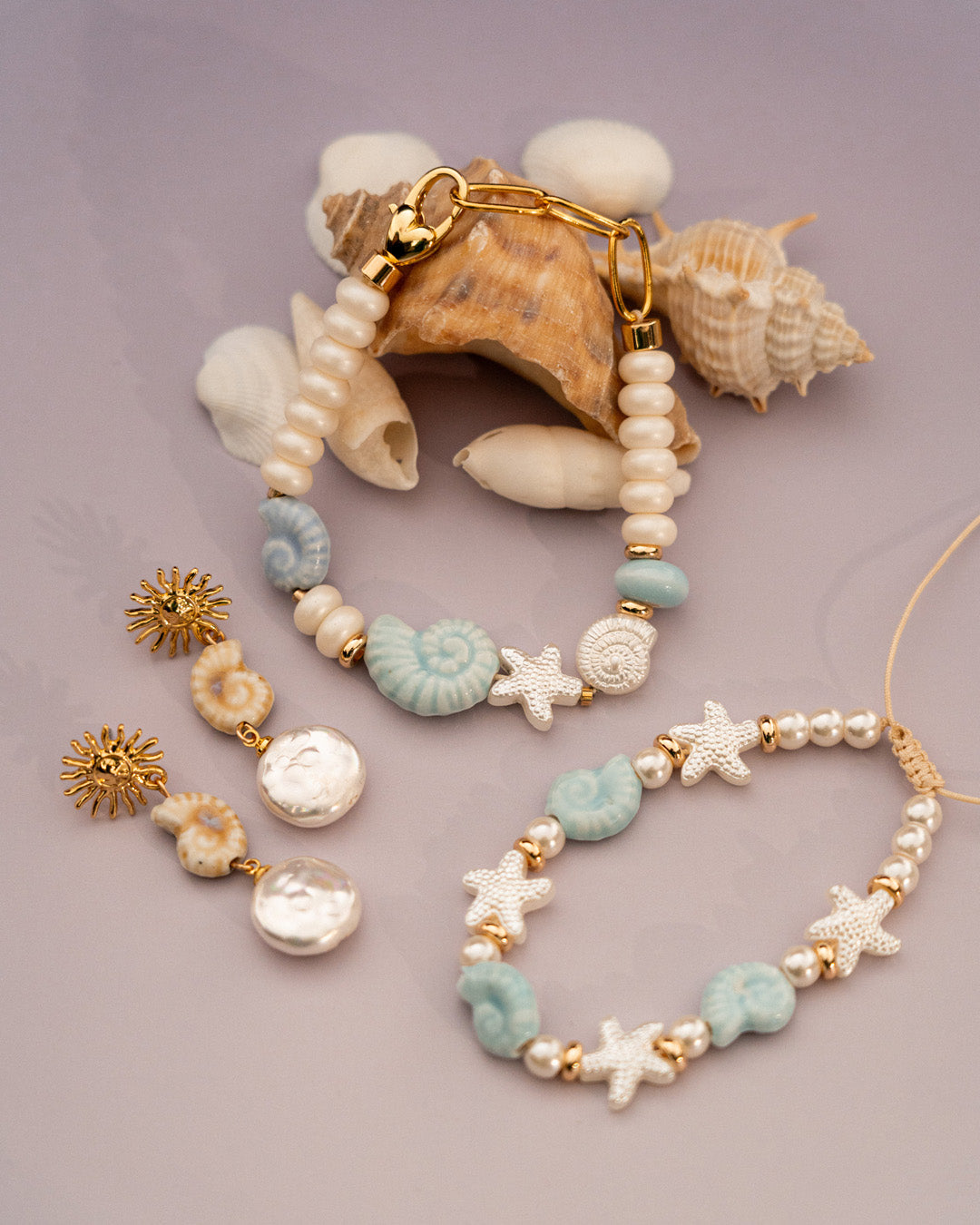 Pulsera Caracol + Aretes