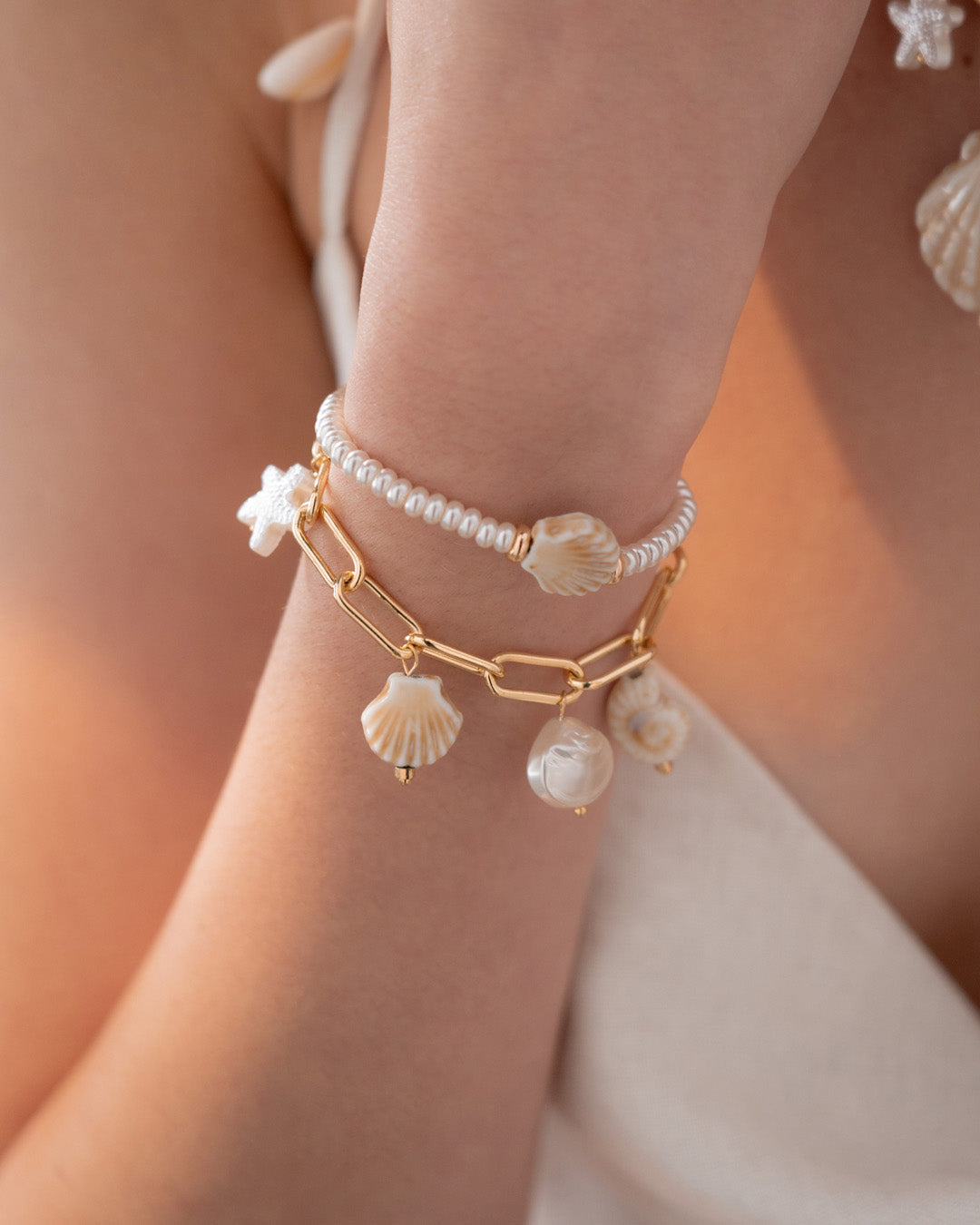 Pulsera 2 en 1 Caracoles + Aretes