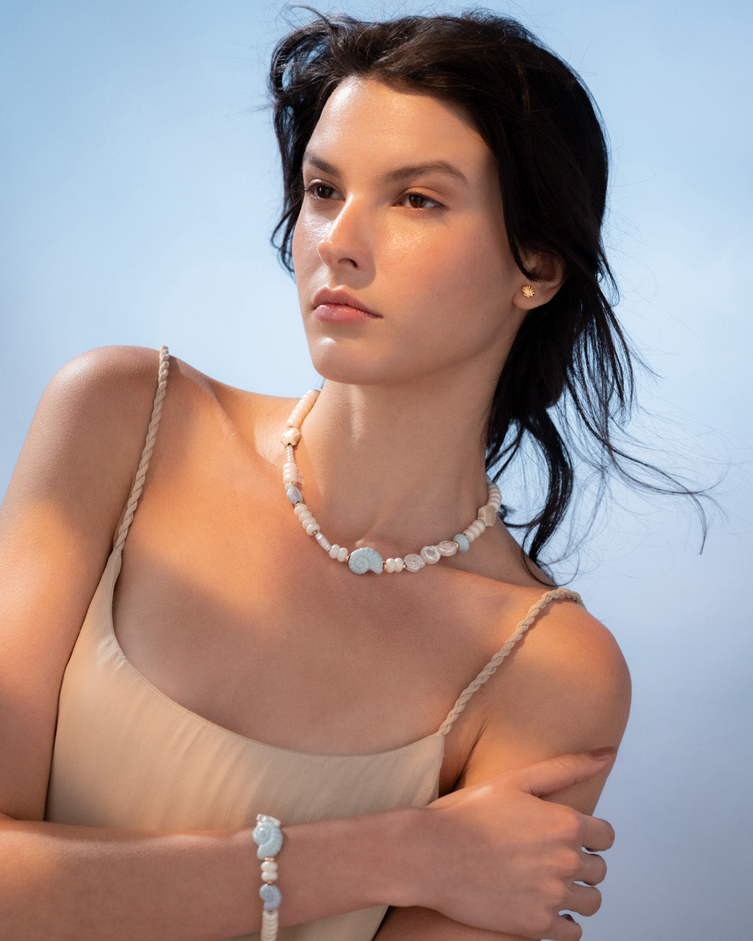 Collar Caracoles + Aretes