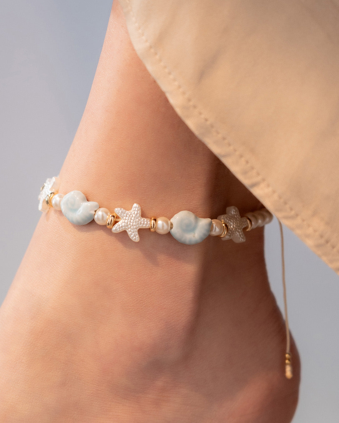 Tobillera Estrella Mar + Aretes