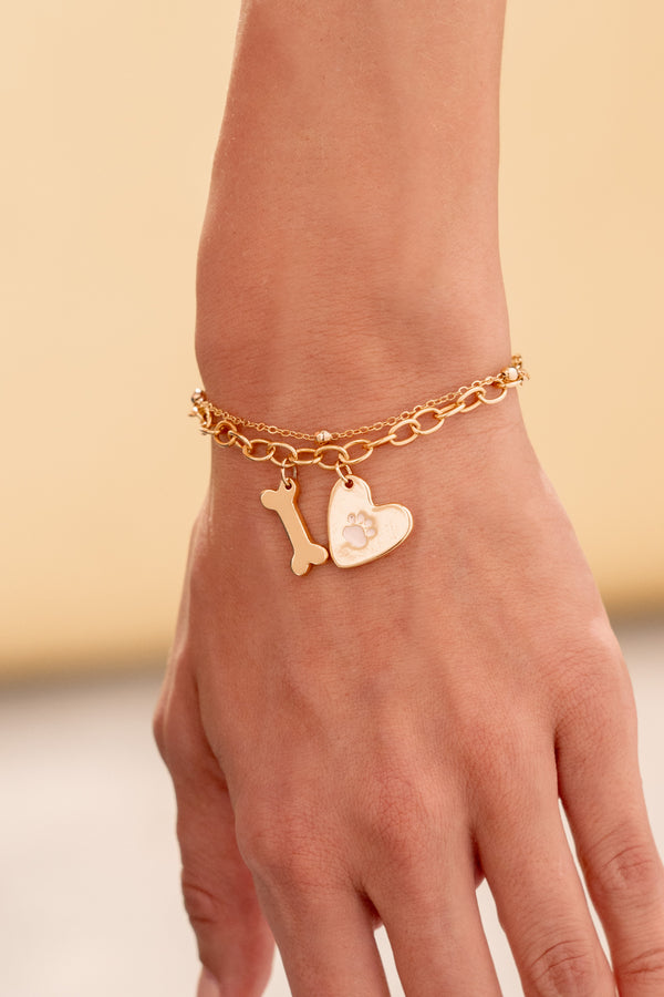 Pulsera Corazón Huella + Aretes