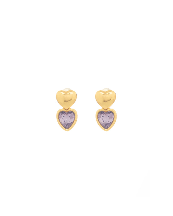 Aretes Duo Corazón Cristal By Jose y Cami