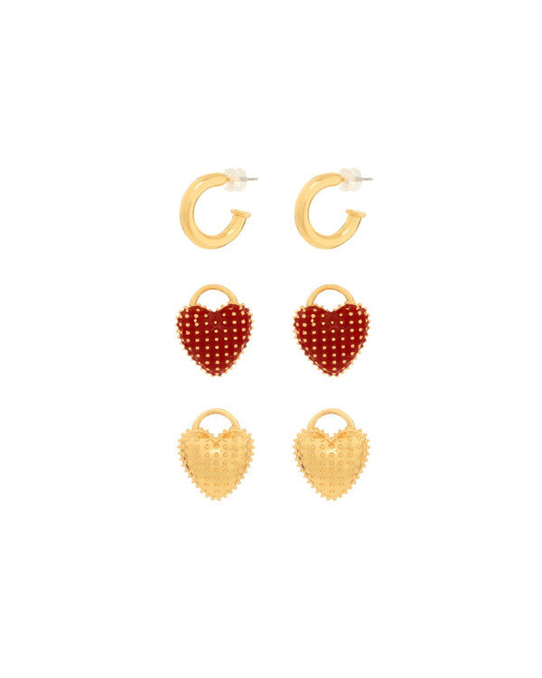 Candongas 3 en 1 Corazones By Jose y Cami