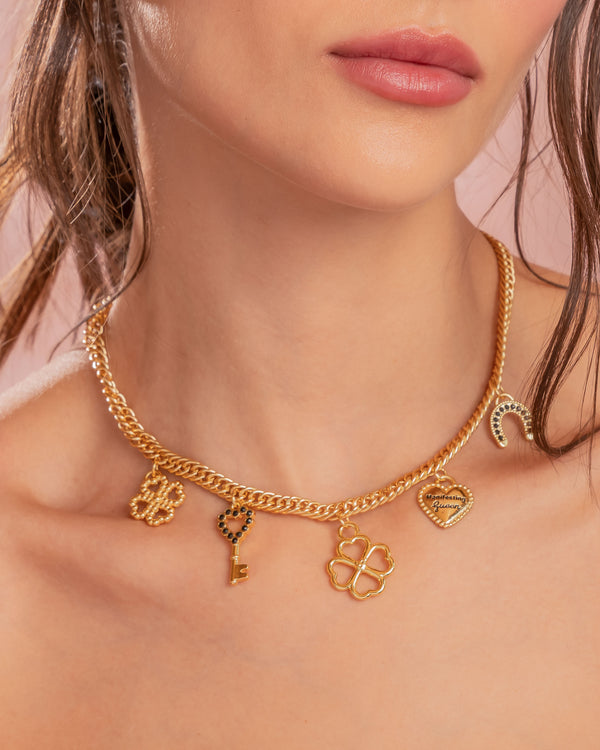 Collar Multicharms Made Of Luck + Aretes AVEMARÍA X TERS