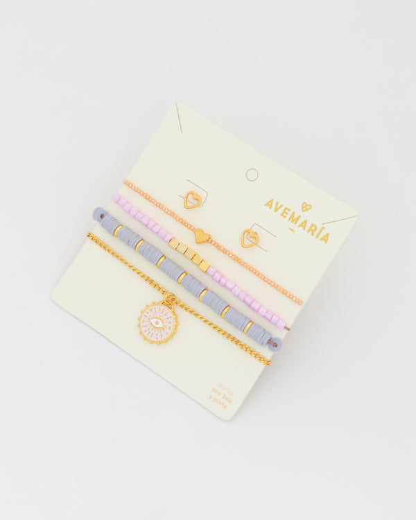 Set X4 Pulseras Intución + Aretes