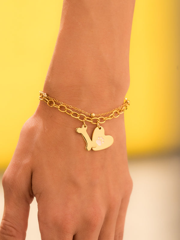 Pulsera Corazón Huella + Aretes