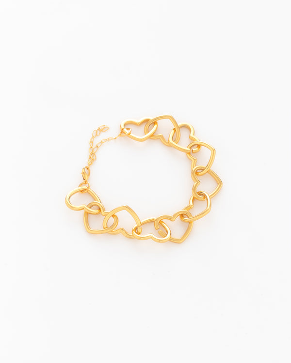 Pulsera Cadena Corazón + Aretes By Jose y Cami