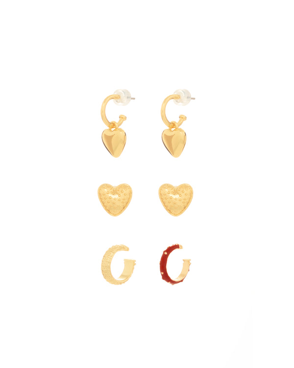 Set X4 Aretes Corazón By Jose y Cami